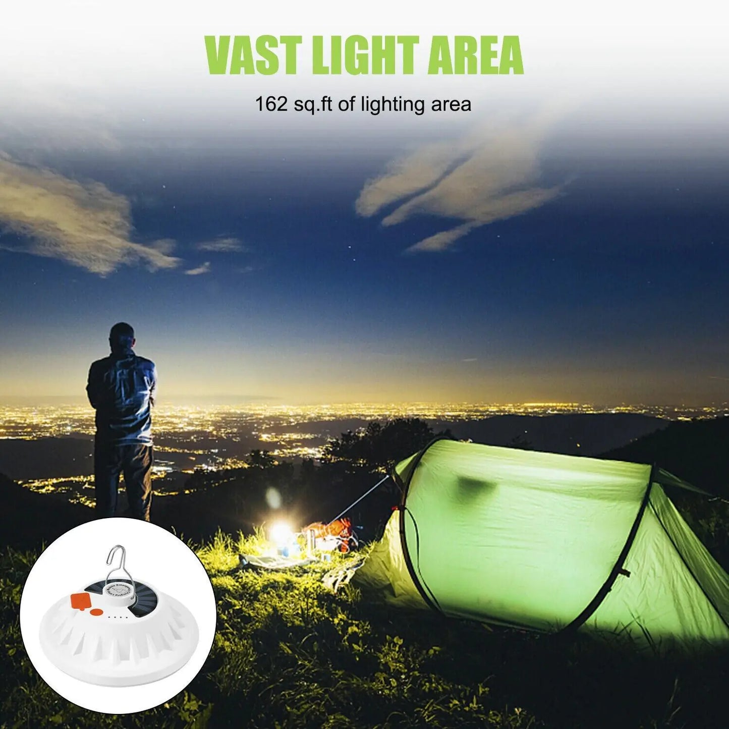 EcoCharge 60 LED Camp Light: USB/Solar Powered