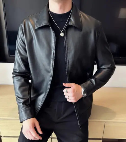 Men's Autumn Leather Sports Jacket