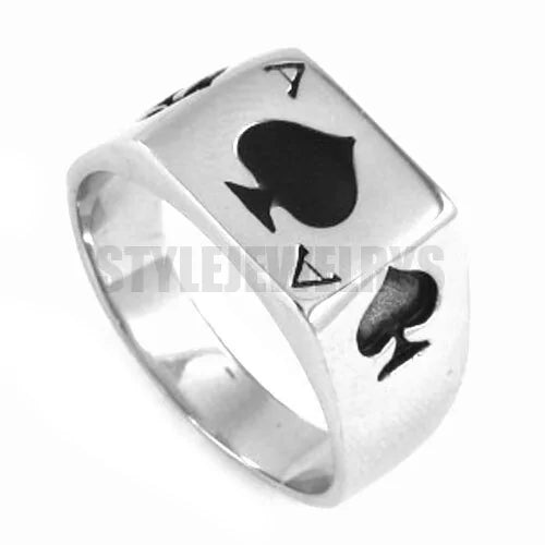 Ace Spades Biker Ring