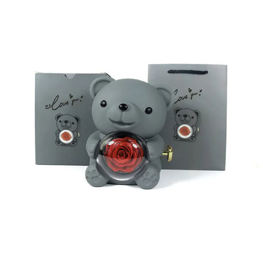 Elegant Rotating Bear Jewelry Case