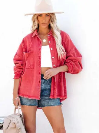 Chic Ripped Denim Outerwear