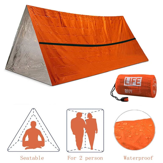 Wilderness Safety Emergency Tent with Whistle