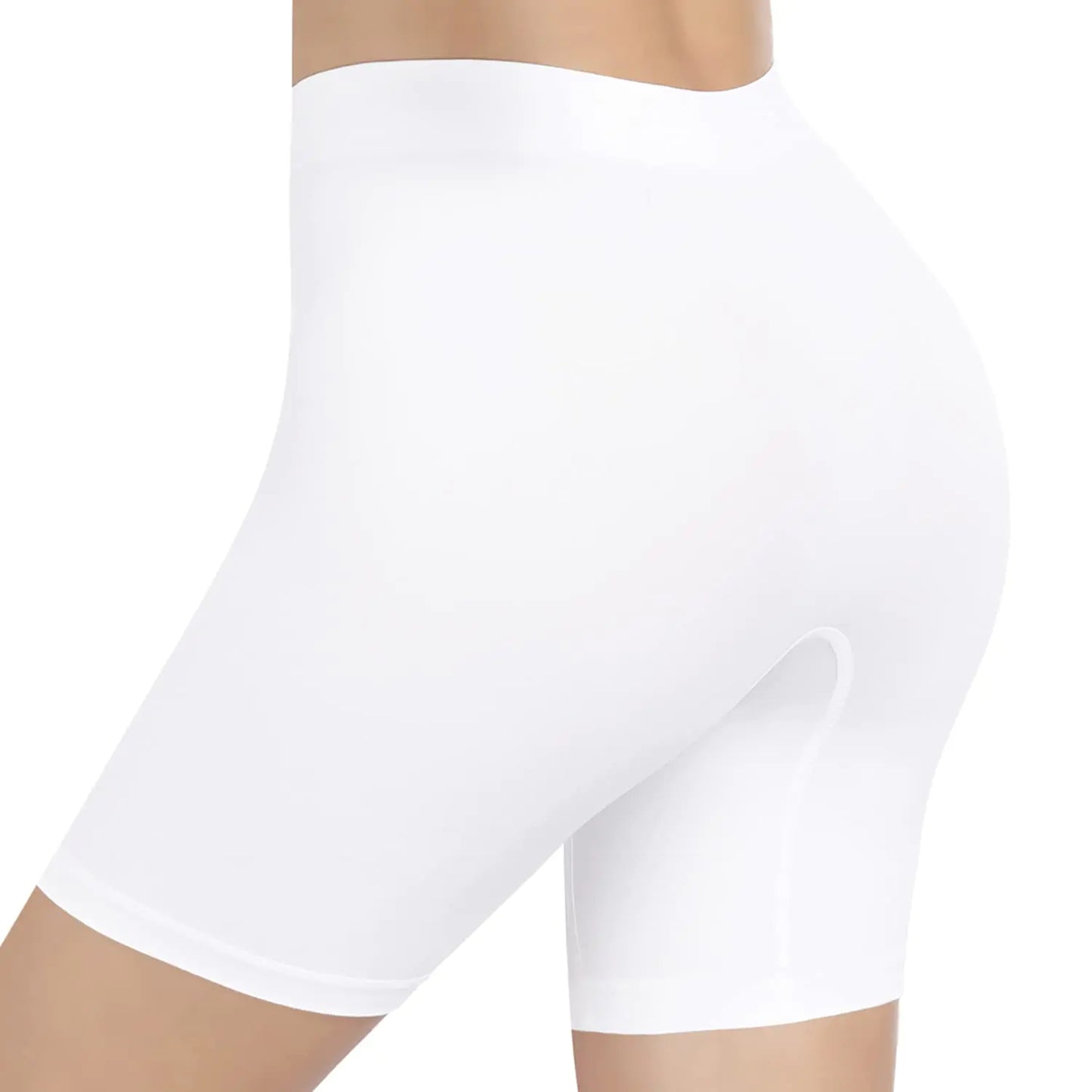 BESTENA Seamless Women's Slip Shorts for Yoga, Biking & Under Dresses - Soft White Small Pack